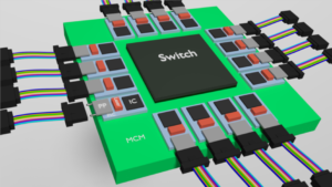 Co-packaged optical switch