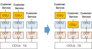 ODTU pode suportar multiplexação mista de OSU e ODU