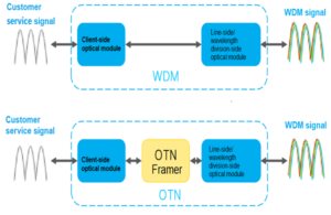 Das Vergleichsdiagramm des WDM- und OTN-Systems