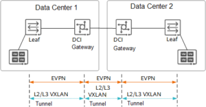 세그먼트 VXLAN 터널 다이어그램