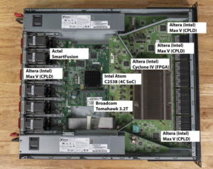 Interruptor de caja blanca Edgecore AS7712-32X con cubierta de apertura