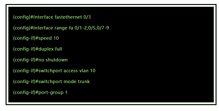 Configuration de base des ports