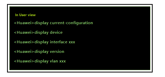 Common display commands