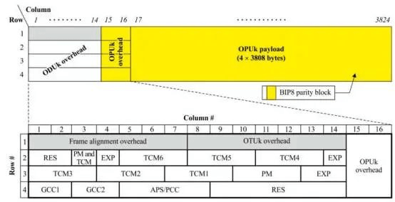 OTUk、ODUk、OPUk ペイロード レートの比率