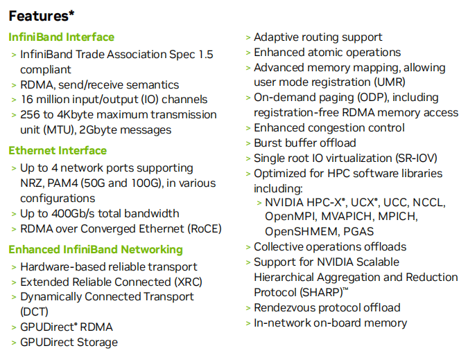 Característica de NVIDIA ConnectX-7