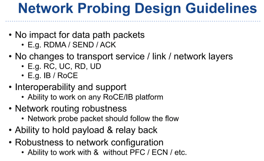 network probing design guidelines