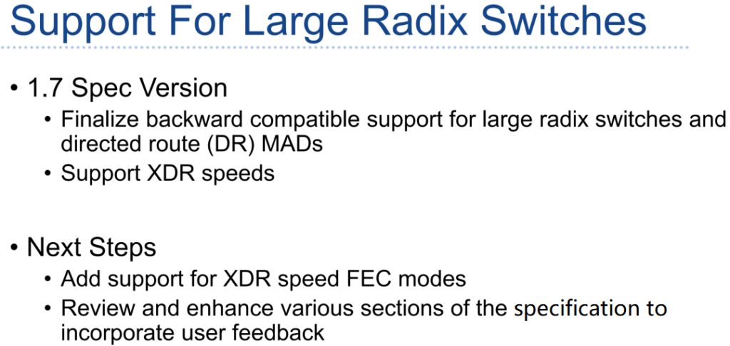 support for large radix switch