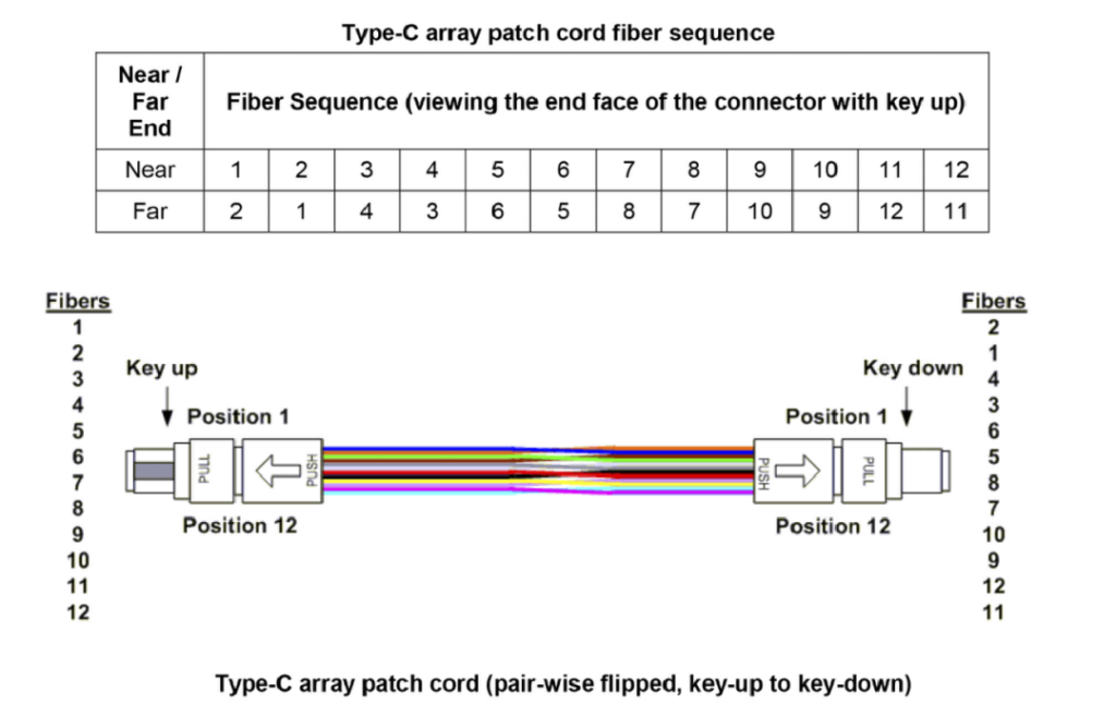 Cable cruzado de par MPO-MPO (tipo C)