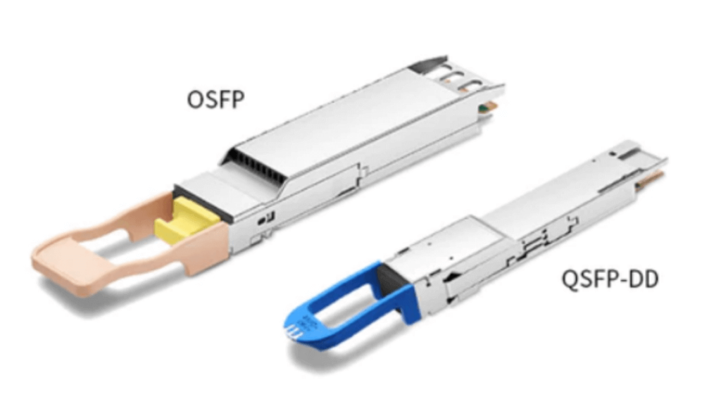 Comparação de tamanhos QSFP-DD e OSFP