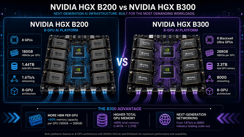 HGX B300 vs. HGX B200
