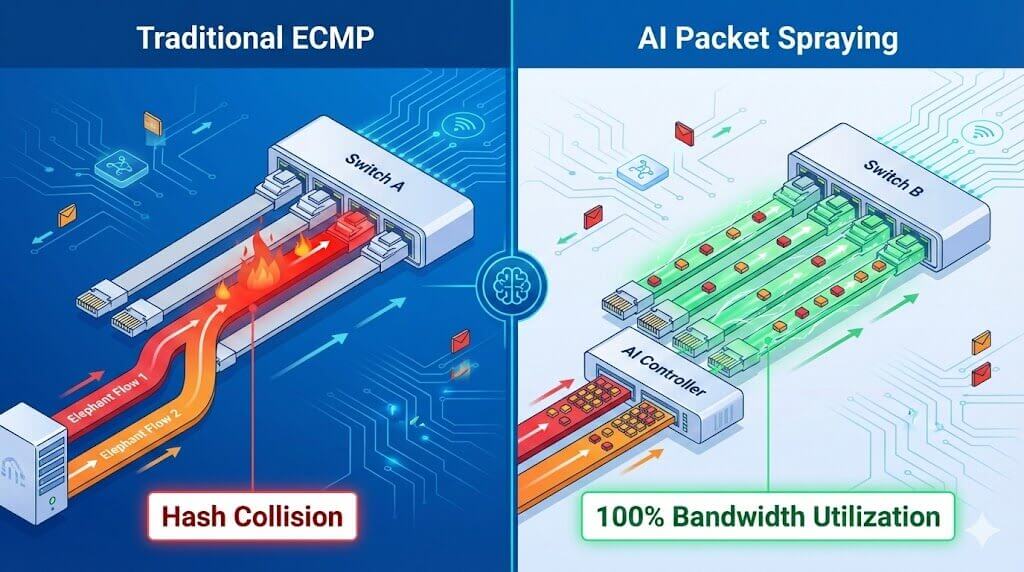 hash vs packet spraying