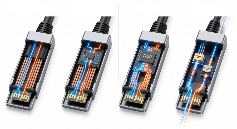 four types of QSFP-DD cables