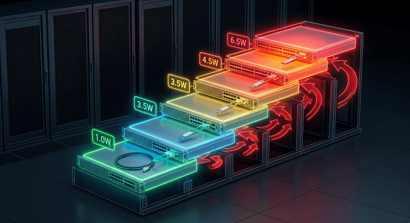 Temperature Gradients in Stacked Switches