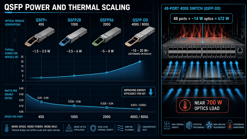 QSFP Power and Thermal Across Generations