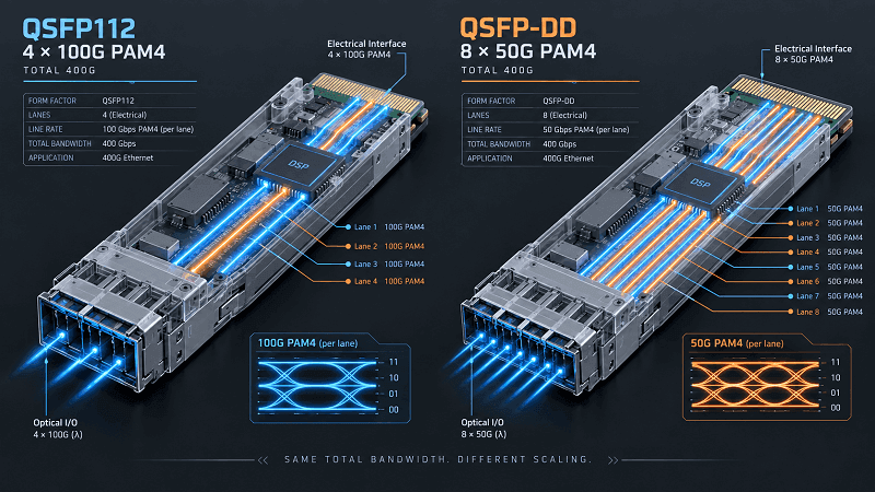 QSFP112 vs QSFP-DD The 400G Decision