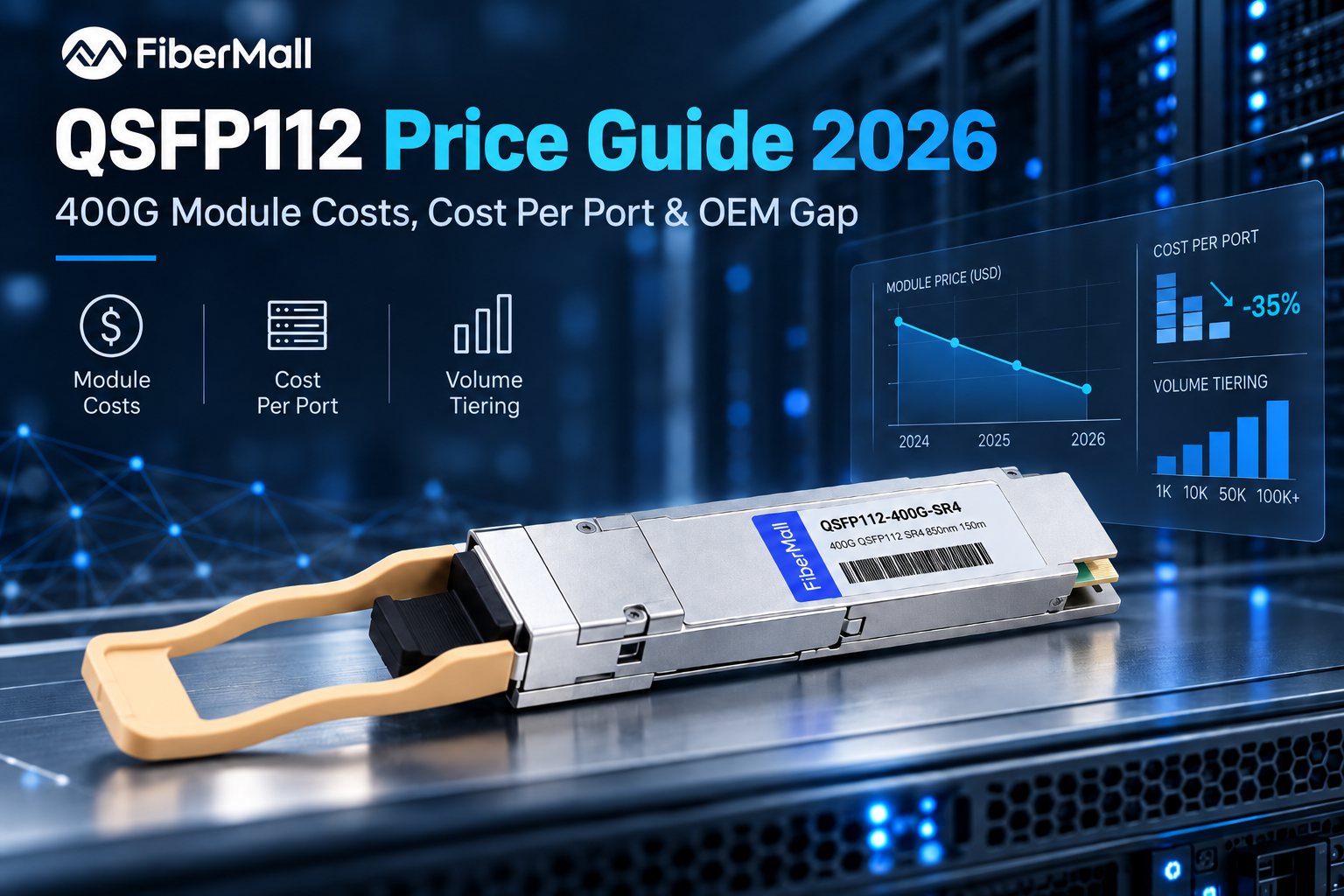 QSFP112 Price Guide 2026: 400G Module Costs, Cost Per Port and Volume Tiering