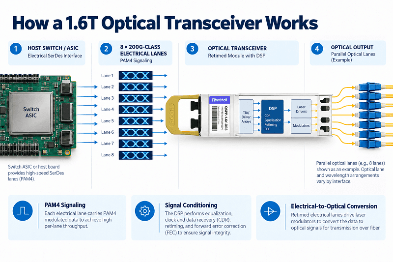 How a 1.6T Optical Transceiver Works