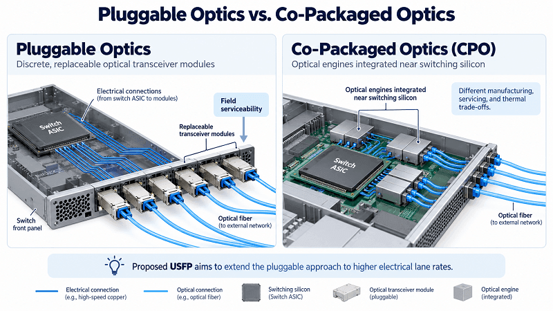 Pluggable Optics vs. Co-Packaged Optics