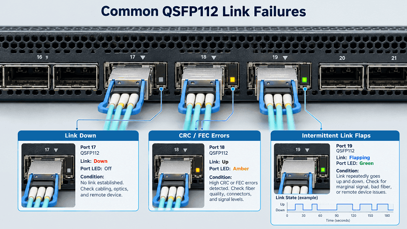 QSFP112 Troubleshooting Symptom to Cause