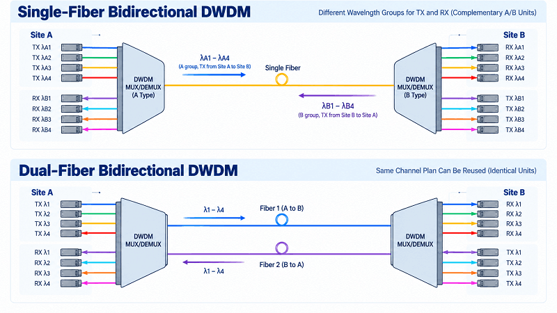 Single Fiber vs Dual Fiber DWDM