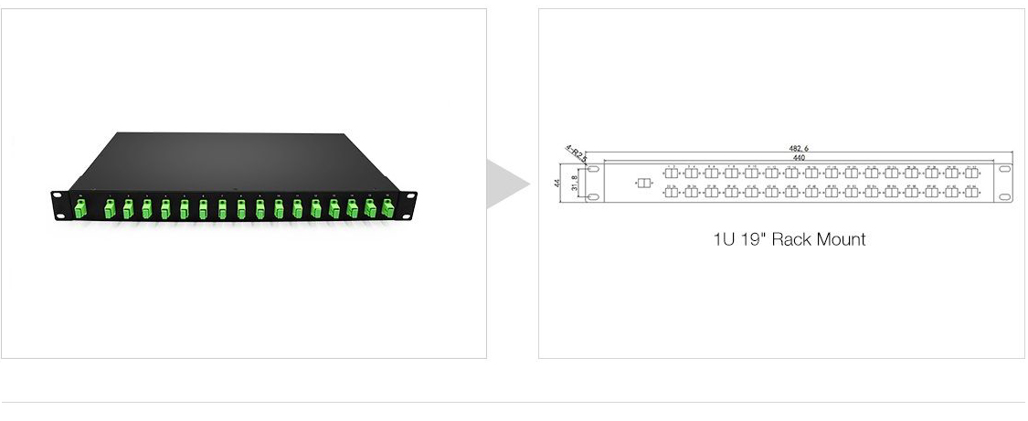 1x8 PLC Fiber Splitter, Standard LGX Cassette, SC/APC SM