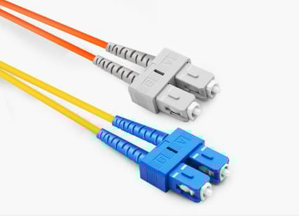 LC APC to ST APC Duplex OS2 SM PVC Fiber Optic Cable 2m | FiberMall