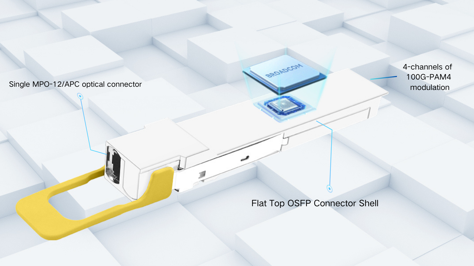 NVIDIA MMS4X00-NS400 Compatible 400G OSFP DR4 Flat Top | FiberMall