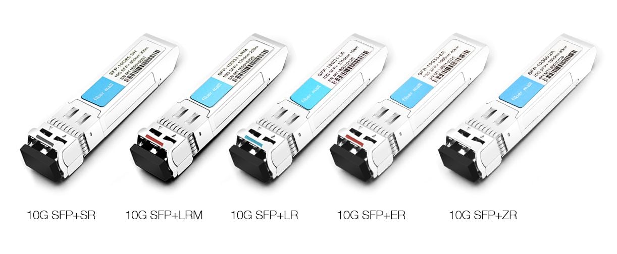 10G SFP+ SR, 10G SEP+LRM, 10G SFP+LR, 10G SFP+ER, 10G SFP+ ZR의 광 모듈