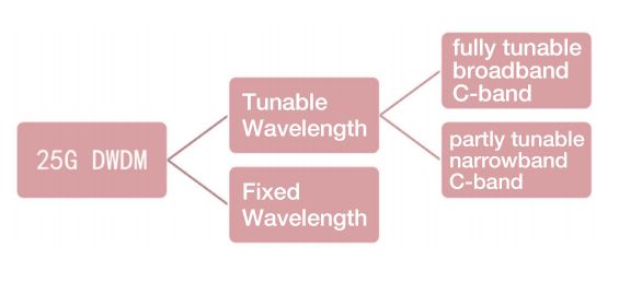 Segmentos de tecnología de multiplexación de longitudes de onda 25G DWDM