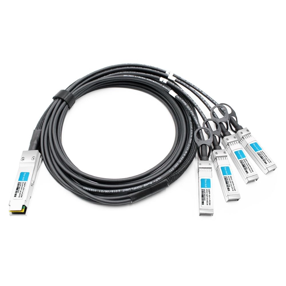 Cisco QSFP-4SFP10G-CU50CM互換性のある50cm（1.6ft）40G QSFP +から4x 10G SFP +銅線直接接続ブレークアウトケーブル