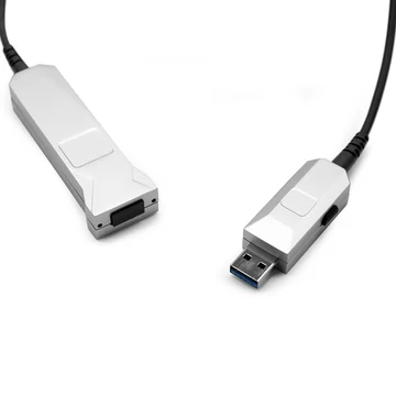 50 metros (164 pés) USB 3.0 (compatível com USB 2.0) Cabos óticos ativos 5G Tipo A, conectores USB AOC macho para fêmea