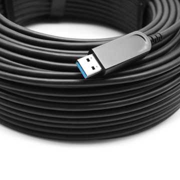 50 meters (164ft) USB 3.0（Not compliant with USB 2.0) 5G Type-A Active Optical Cables, USB AOC Male to Female Connectors