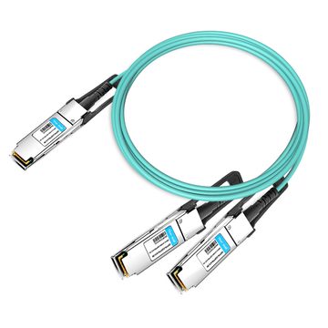 HPE P26659-B21 Compatible 3m (10ft) 200G HDR QSFP56 à 2x100G QSFP56 PAM4 Breakout Câble Optique Actif