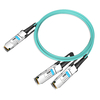 HPE P26659-B23 Compatible 10m (33ft) 200G HDR QSFP56 à 2x100G QSFP56 PAM4 Breakout Câble Optique Actif