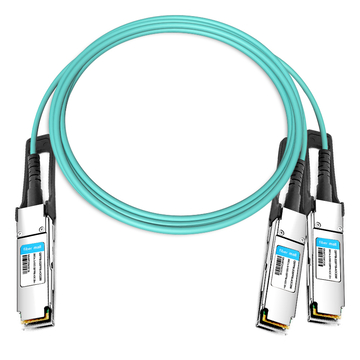 HPE P26659-B25 متوافق 20 مترًا (66 قدمًا) 200 جيجا HDR QSFP56 إلى 2x100G QSFP56 PAM4 Breakout Active Optical Cable