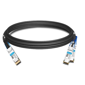 QDD-2Q56-400G-PC50CM 50cm (1.6 pés) 400G QSFP-DD a 2x200G QSFP56 PAM4 Cabo de cobre de conexão direta com quebra passiva