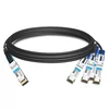 QDD-4Q56-400G-PC1M 1m (3 pés) 400G QSFP-DD a 4x100G QSFP56 PAM4 Cabo de cobre de conexão direta de ruptura passiva