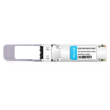 Q28-DW100G15-80C 100G DWDM QSFP28 PAM4 Onda Única C15 1565.50nm 100GHz LC 80km DDM Módulo Transceptor Óptico