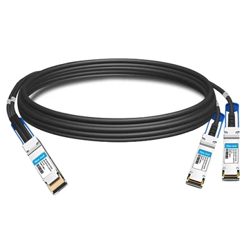 QDD-2QSFP28-200G-PC50CM 50cm (1.6 pés) 200G QSFP-DD a 2x100G QSFP28 NRZ Cabo de cobre de conexão direta com quebra passiva