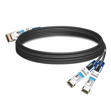 QDD-2QSFP28-200G-PC50CM 50 سم (1.6 قدم) 200G QSFP-DD إلى 2x100G QSFP28 NRZ السلبي اندفاع مباشر كابل نحاسي