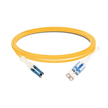 Cable de fibra óptica LC Uniboot OS2 Duplex SMF CS a LSZH de 0.5 m | FiberMall