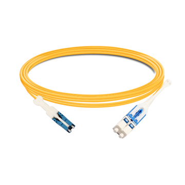 Cable de fibra óptica de 3 m (10 pies) dúplex OS2 monomodo CS/UPC a LC/UPC Uniboot PVC (OFNR)