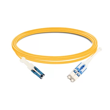 4m (13ft) Duplex OS2 Single Mode CS/UPC to LC/UPC Uniboot PVC (OFNR) Fiber Optic Cable