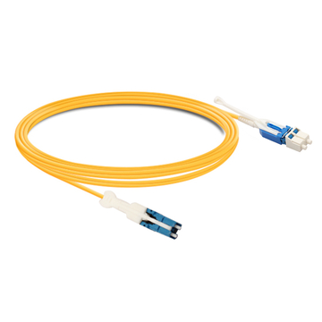 Cable de fibra óptica de 10 m (33 pies) dúplex OS2 monomodo CS/UPC a LC/UPC Uniboot PVC (OFNR)