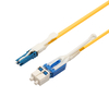 2m (7ft) Duplex OS2 Single Mode CS/UPC to LC/UPC Uniboot PVC (OFNR) Fiber Optic Cable
