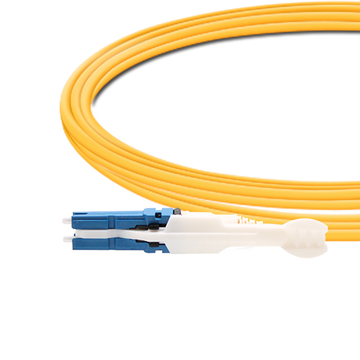Cable de fibra óptica de 7 m (23 pies) dúplex OS2 monomodo CS/UPC a LC/UPC Uniboot PVC (OFNR)