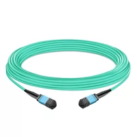 Cable troncal MPO hembra a hembra de 5 m (16 pies) 16 fibras Polaridad B LSZH OM4 50/125 Fibra multimodo APC