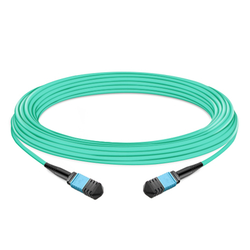 10m (33ft) 16 Fibers Female to Female MPO Trunk Cable Polarity B LSZH OM4 50/125 Multimode Fiber APC