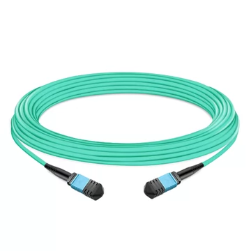 5m (16ft) 16 Fibers Female to Female MPO Trunk Cable Polarity B LSZH OM4 50/125 Multimode Fiber APC