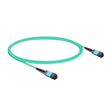 3m (10ft) 12 Fibers Low Insertion Loss Female to Female MPO Trunk Cable Polarity B APC to APC LSZH Multimode OM3 50/125